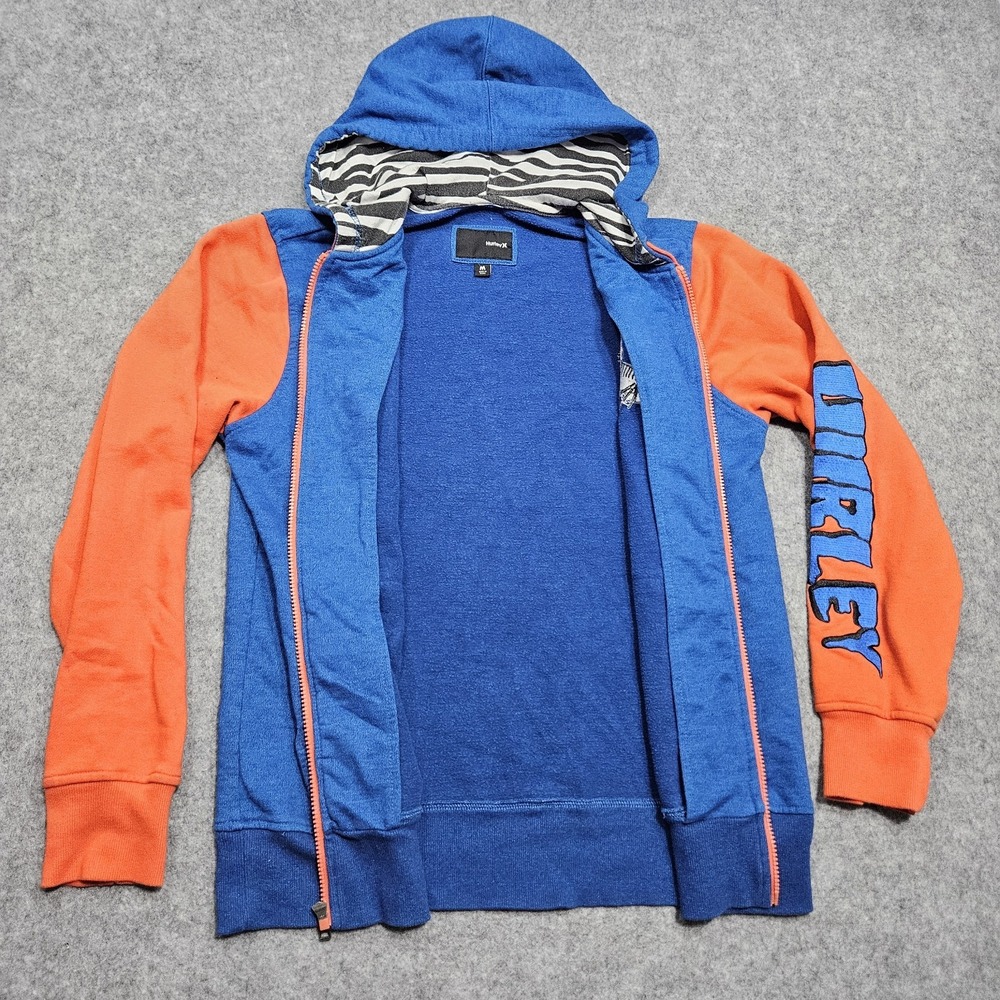 Hurley Signature Rat "Yeah Buddy" Blue & Orange Full Zip Hoodie Men's Size Med - Picture 6 of 13